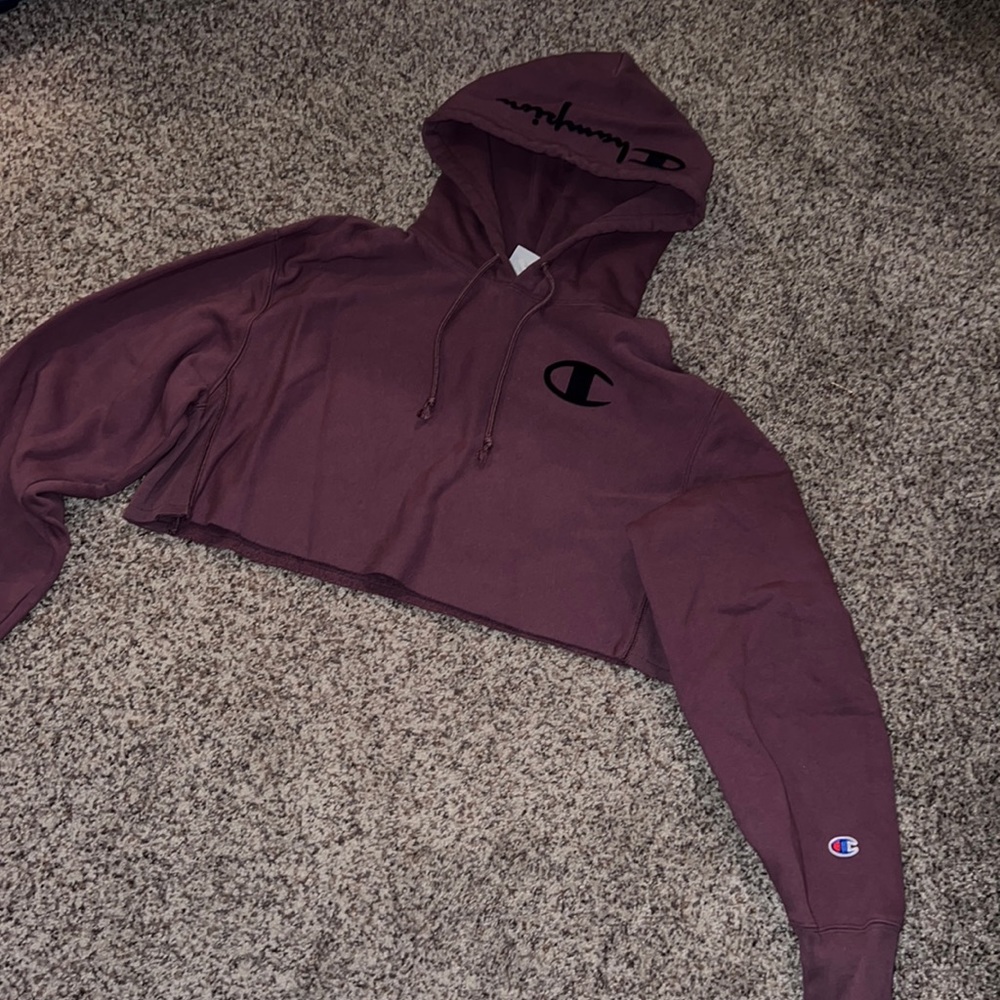 Purple Champion Cropped Sweatshirt